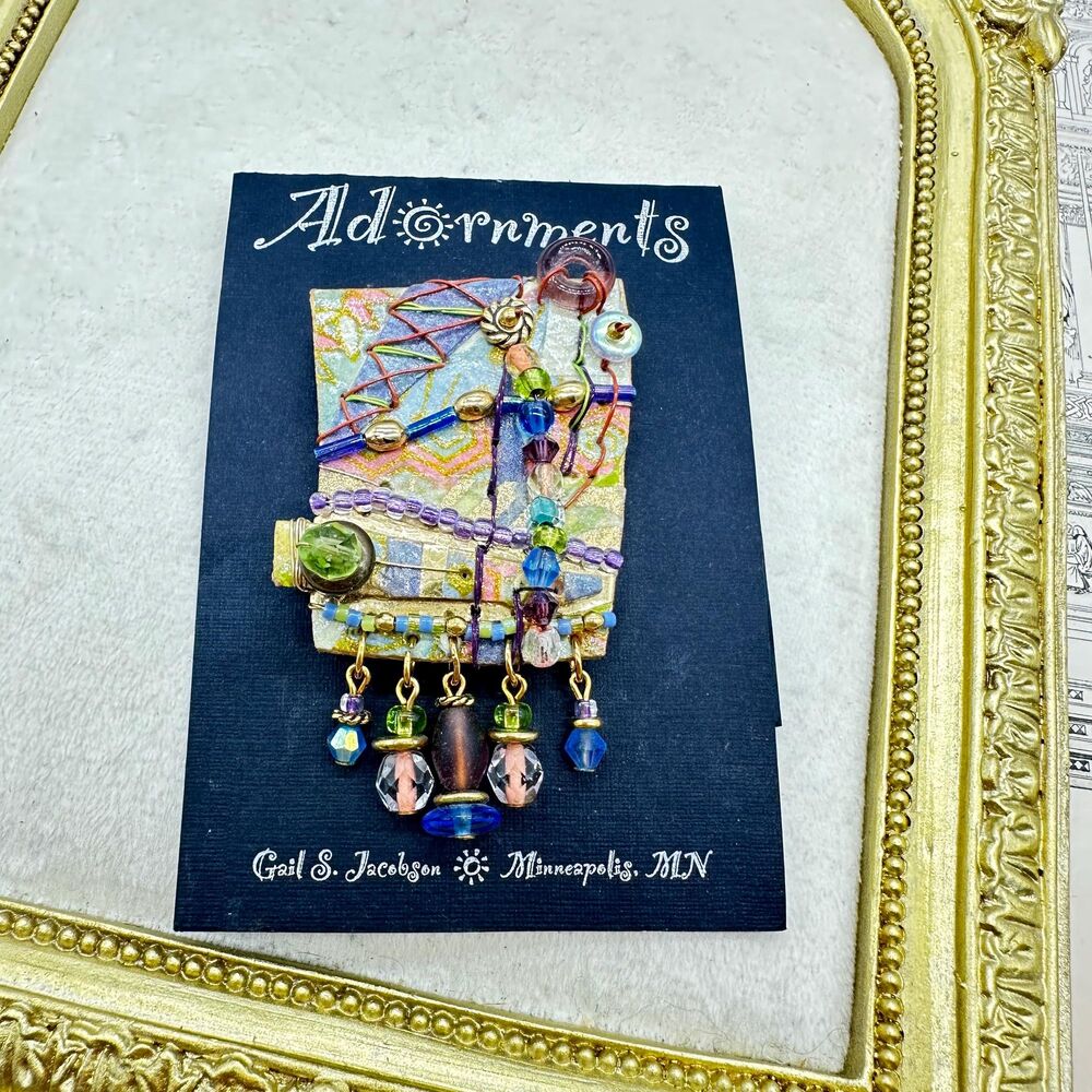 Unique Artist Designed Hand Crafted Adornments Brooch by Gail Minneapolis - Picture 3 of 8